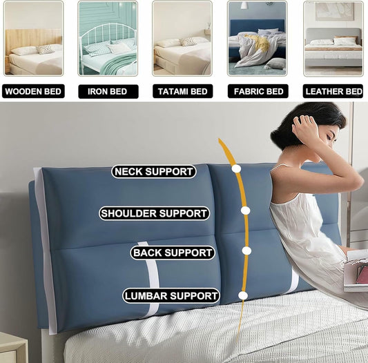 Navy,Paste/79x23x4In,Bedside Cushion Large Bed Backrest Headboard Pillow Lumbar Support Upholstered Reading Pillow Removable Daybed Bunk Bed Bolster Removable Cover