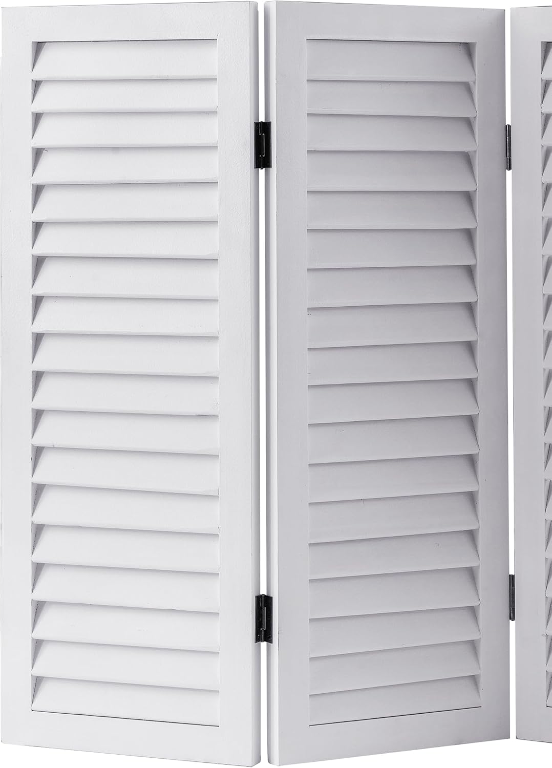 SOFE Wood Short Room Divider 3 Panel, 2.6 Ft Tall Shutters Folding Divider for Room Separation, White Room Partitions and Dividers Freestanding, Foldable Wall for Home Bedroom Office