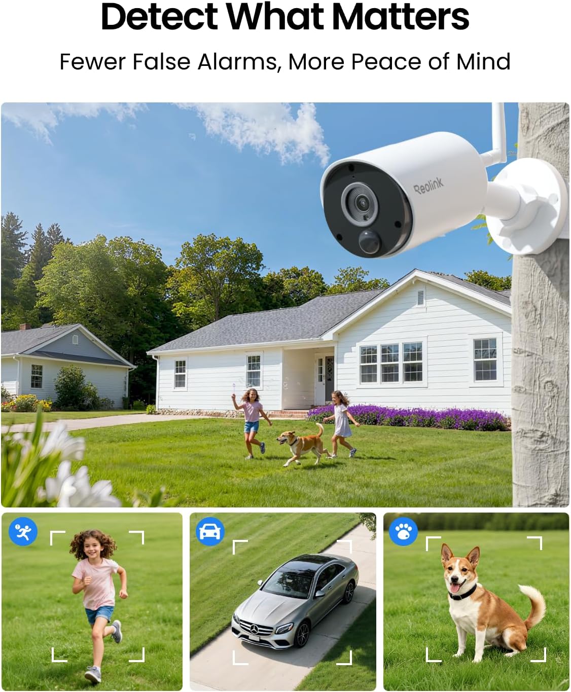 REOLINK Argus Eco+Solar Panel 2K 5MP Solar Security Camera Outdoor for Home Surveilance, Night Vision, Human/Car Smart Detection, 2.4G WiFi, No Subscription, Home Hub Compatible, Local Storage