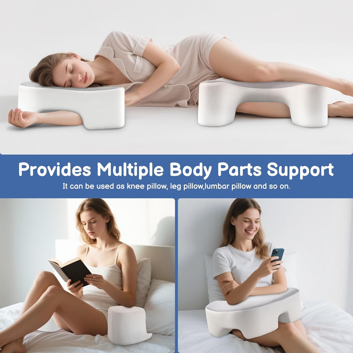 Side Sleeper Pillow with Arm Holes -arm Pillow Ergonomic for Cervical, Neck, Shoulder & Rotator Cuff Pain Relief - ldeal for Side Sleepers Grey