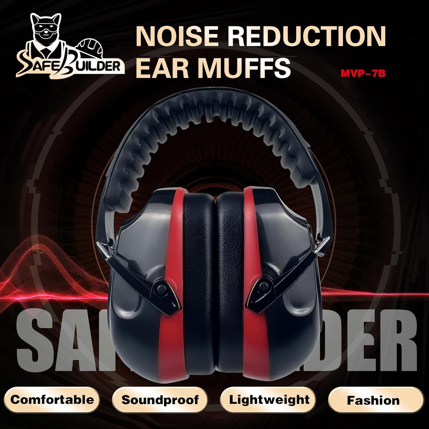Ear Muffs Noise Reduction SNR 33dB Adjustable Lightweight Safety Earmuffs Sound Proof Noise Cancelling ANSI