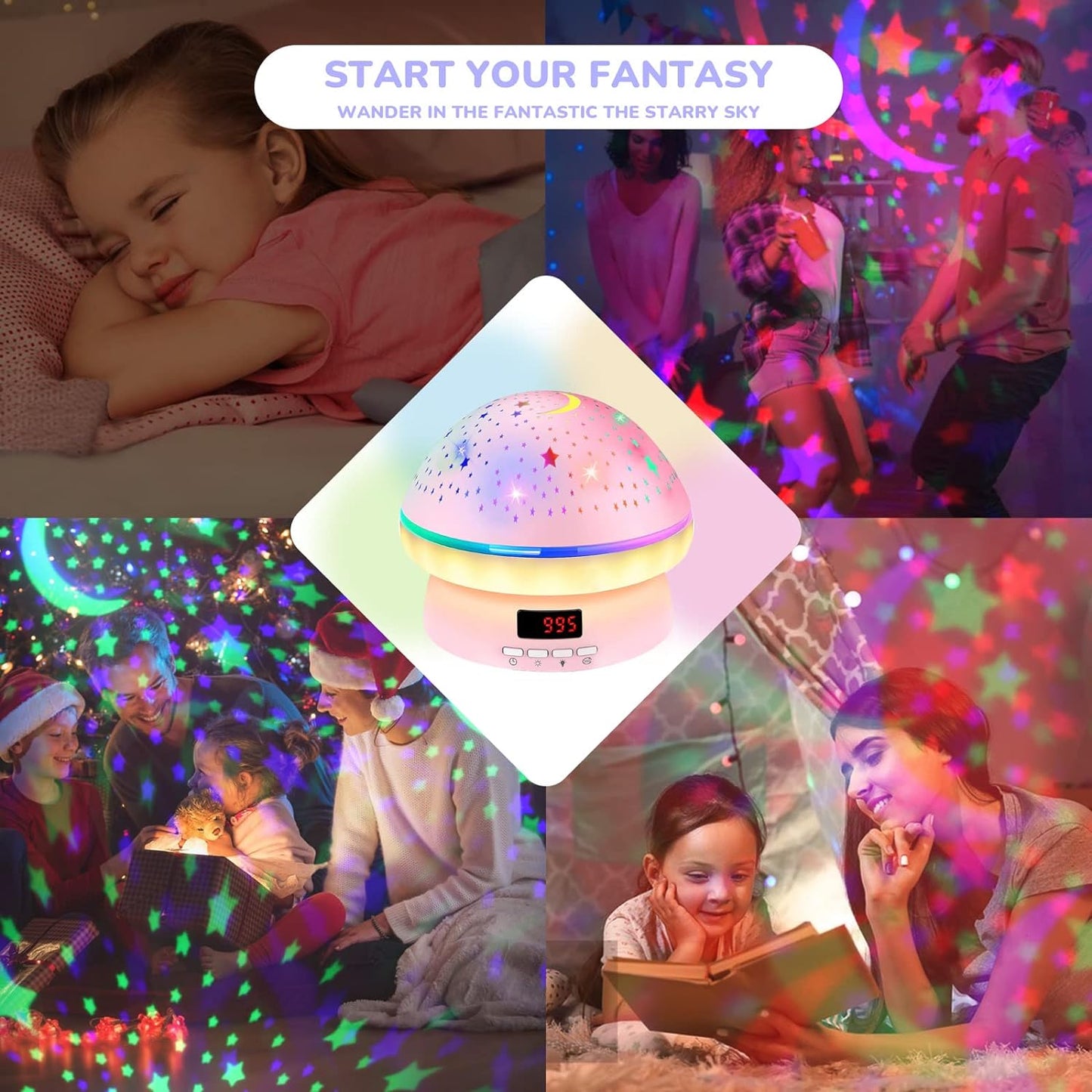 MINGKIDS Toys for 3-8 Year Old Girls Boys,Star Night Light Projector with Hard Projection Cover, Timer&Rotation,2-9 Year Olds Kids Chritsmas Birthday Gifts