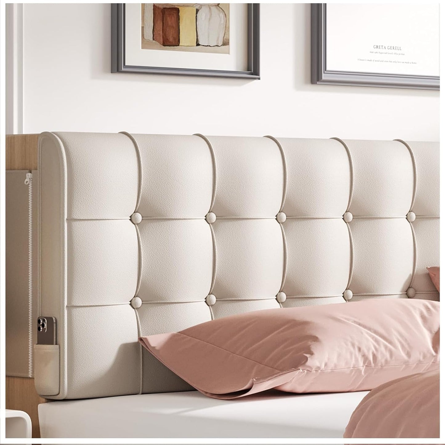 Headboard Pillow Twin Size Tufted Upholstered Headboard Cushion with Removable Cover Linen Bed Backrest Bolster Pillow for Sitting Up in Bed Reading or Rest Rectangular Support Pad for Bedroom Dorm