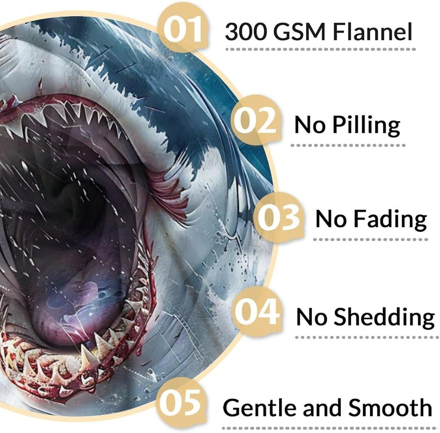 Shark Blanket for Kids 5-7 - 40 x 50 Inches Soft Flannel Throw for Animal Lover - Soft Warm Throw Blankets Stuff for Couch, Sofa