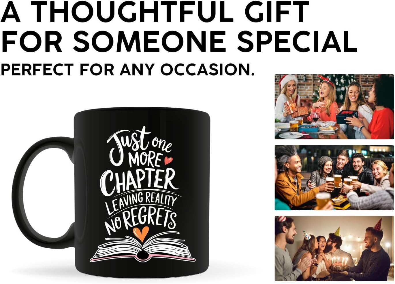 Book Lovers Coffee Mug 11oz Black -One Chapter A - Gift for Book Club Bookworm Bookish Reading Nerdy Avid Readers Women