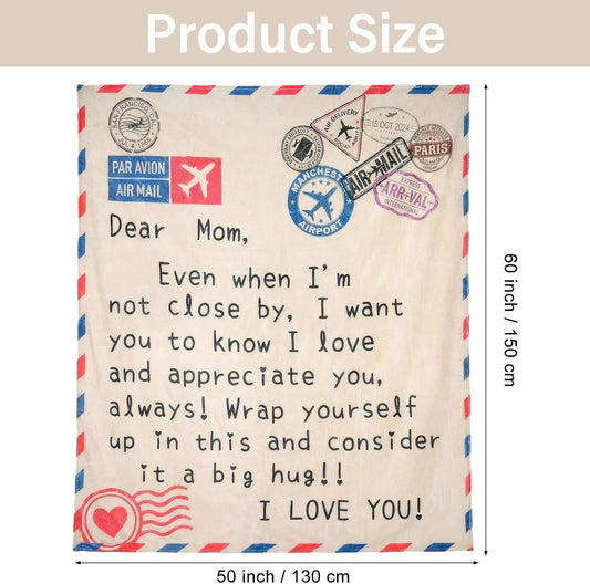 Throw Blankets Gifts for Mom from Daughter Son 50x60 Inch Soft Flannel Throw Blankets for for Mother's Day Christmas Valentines Day Birthday Anniversary for Bed Couch