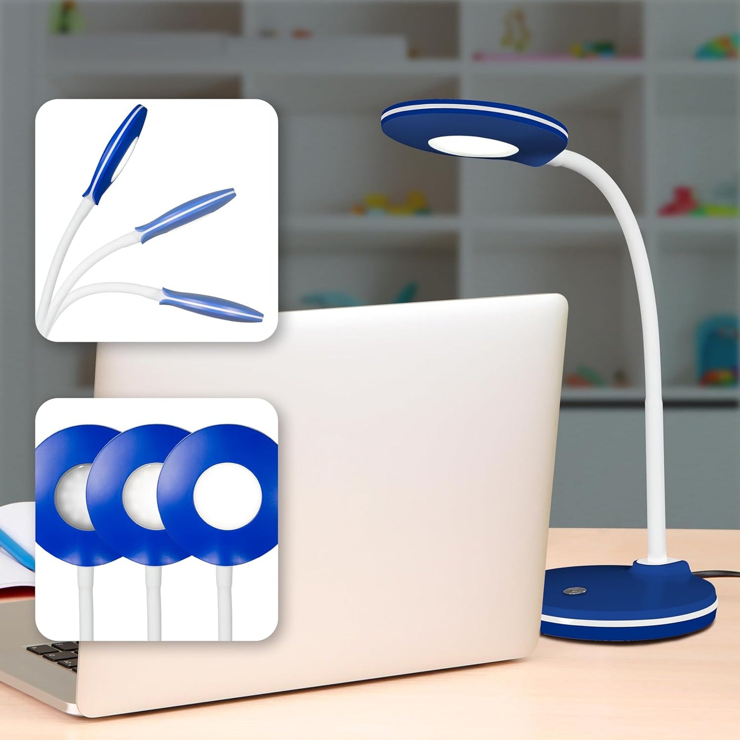 OttLite Study LED Desk Lamp – Touch Activated Controls, 3 Brightness Settings, ClearSun LED, Adjustable Neck, Modern Design for Work, Office, or Learning