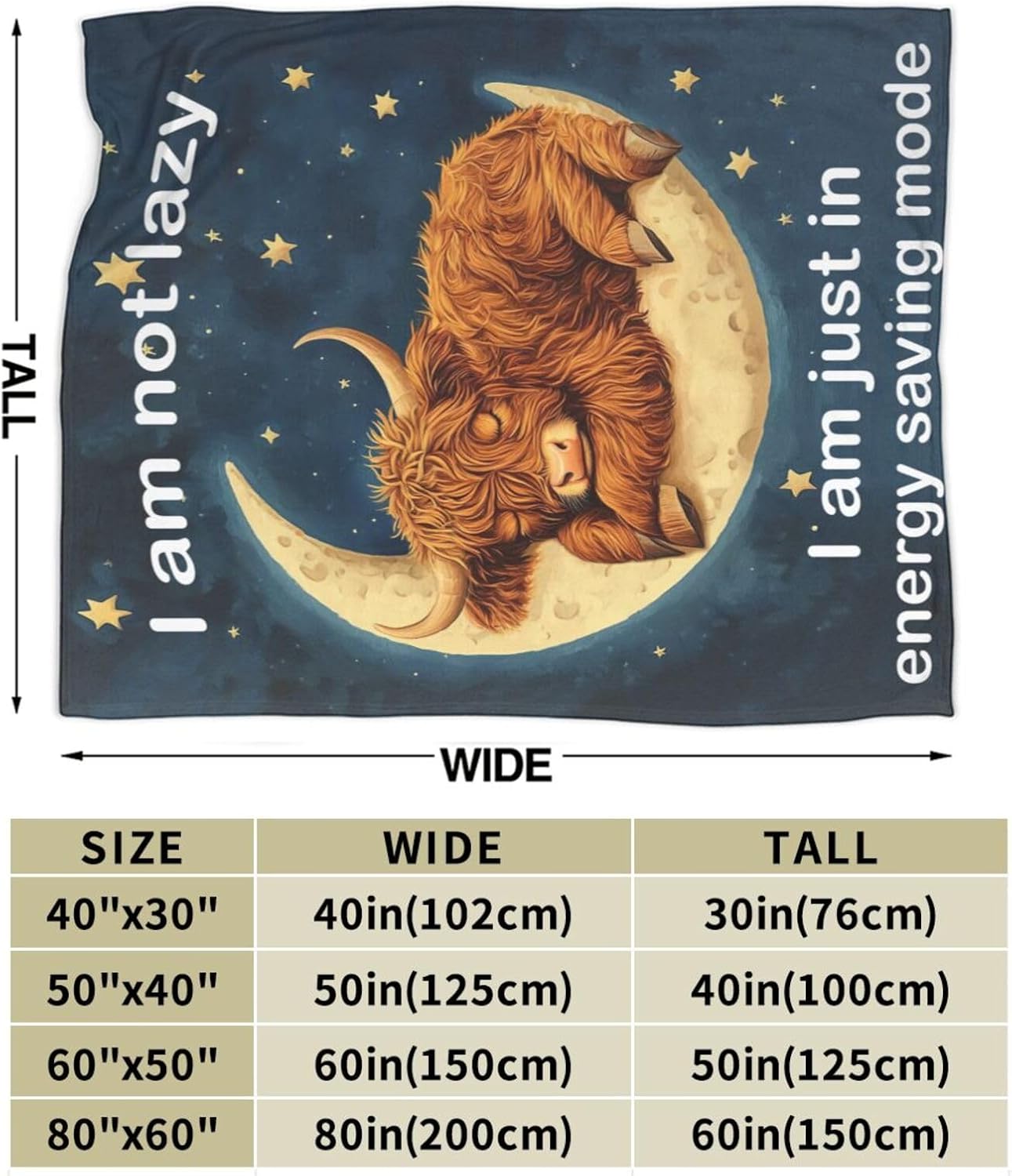 Highland Cow Blanket Soft Warm Cute Cattle Plush Throw Blanket Cozy Sleeping Flannel Fleece Bedding Stuff Animal Decor Blanket Gifts for Lover Girls Boys Kids Women Adults Bed Travel 40"x50"