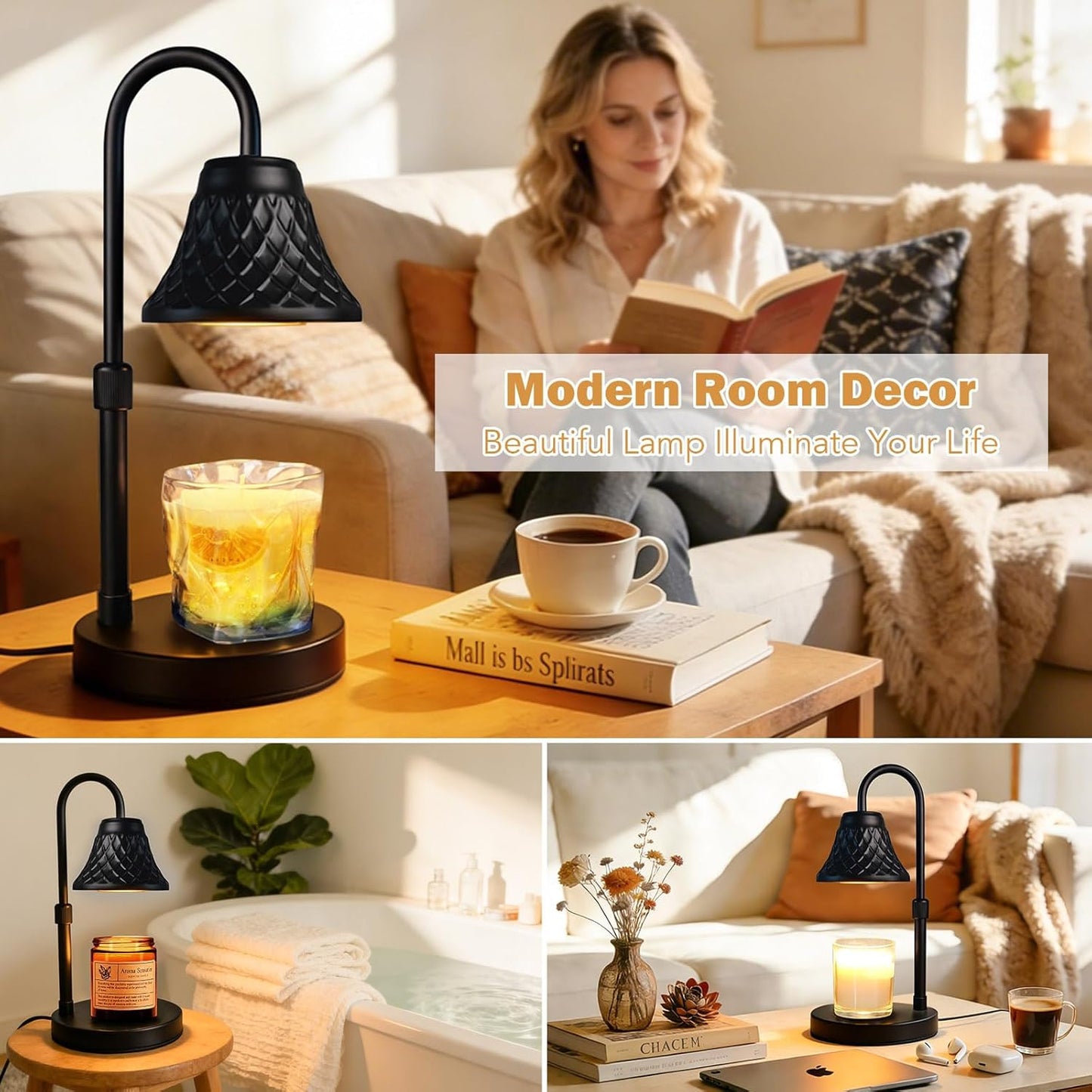 Adjustable Candle Warmer Lamp with Timer: Birthday Gifts for Women fits All Candle Jar Home Decor - Wax Warmer for Scented Wax Gifts for Women