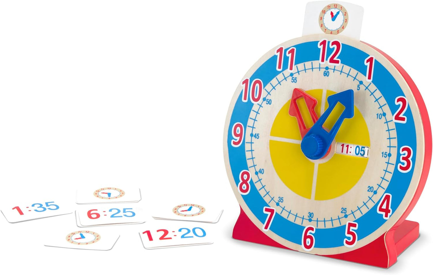 Melissa & Doug Turn & Tell Wooden Clock - Educational Toy with 12+ Reversible Time Cards