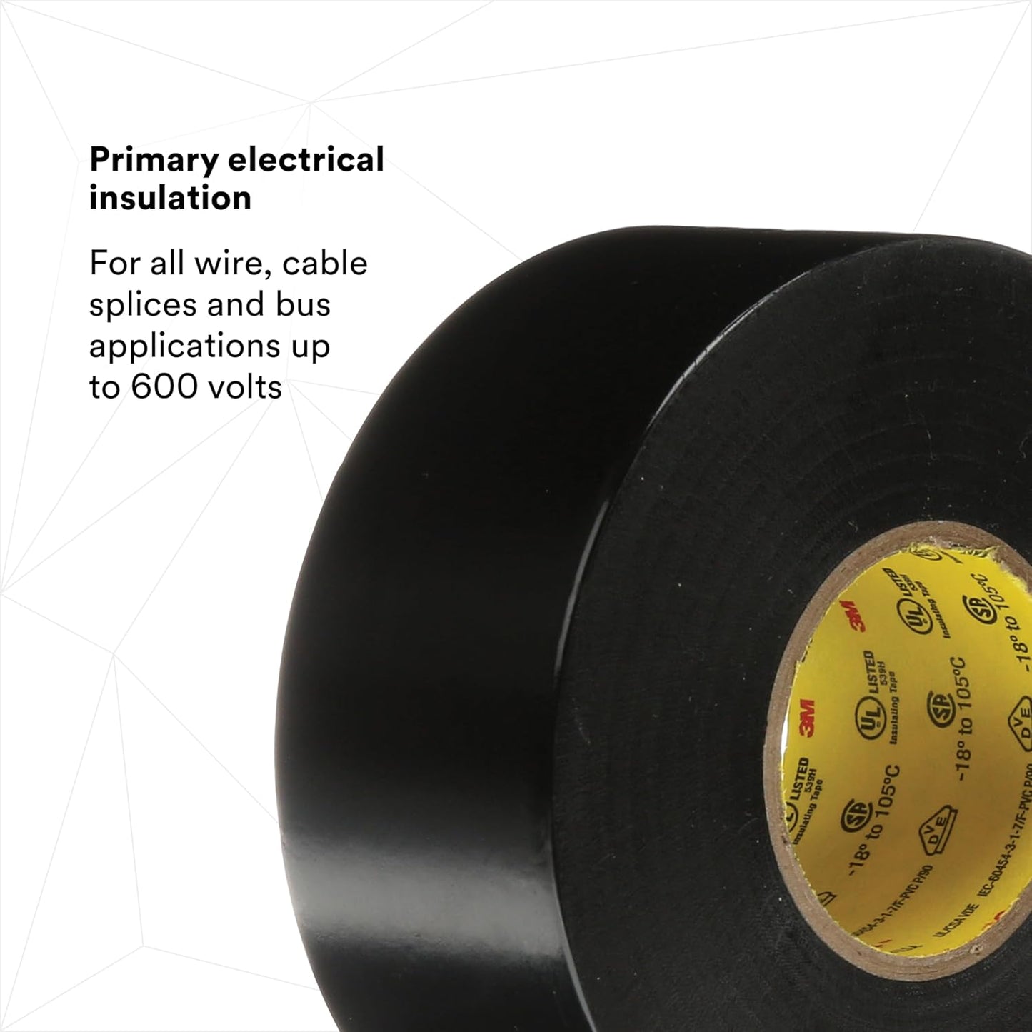 3M Scotch Super 33+ Electrical Tape - 3/4 in x 52 ft, Premium Grade All-Weather Vinyl, Resistant to Abrasion, Moisture, Corrosion, Alkalies - Black, 1 Roll
