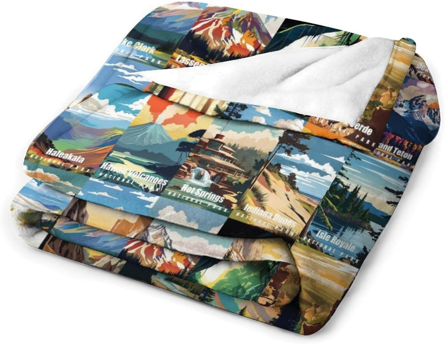 National Park Blanket Abstract Nature Landscape Forest Blanket Gift for Bedroom Office Living Room 50x60 Inch