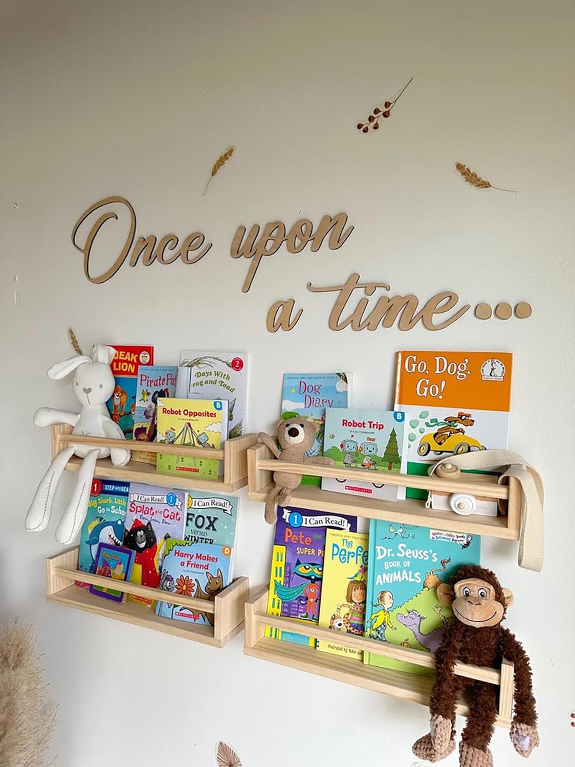 Once upon a time sign,Reading Corner Sign - Kids Bedroom Wording Sign for Reading Corner Kids Room Family Bookshelf Home Décor Birthday Present DIY Decoration