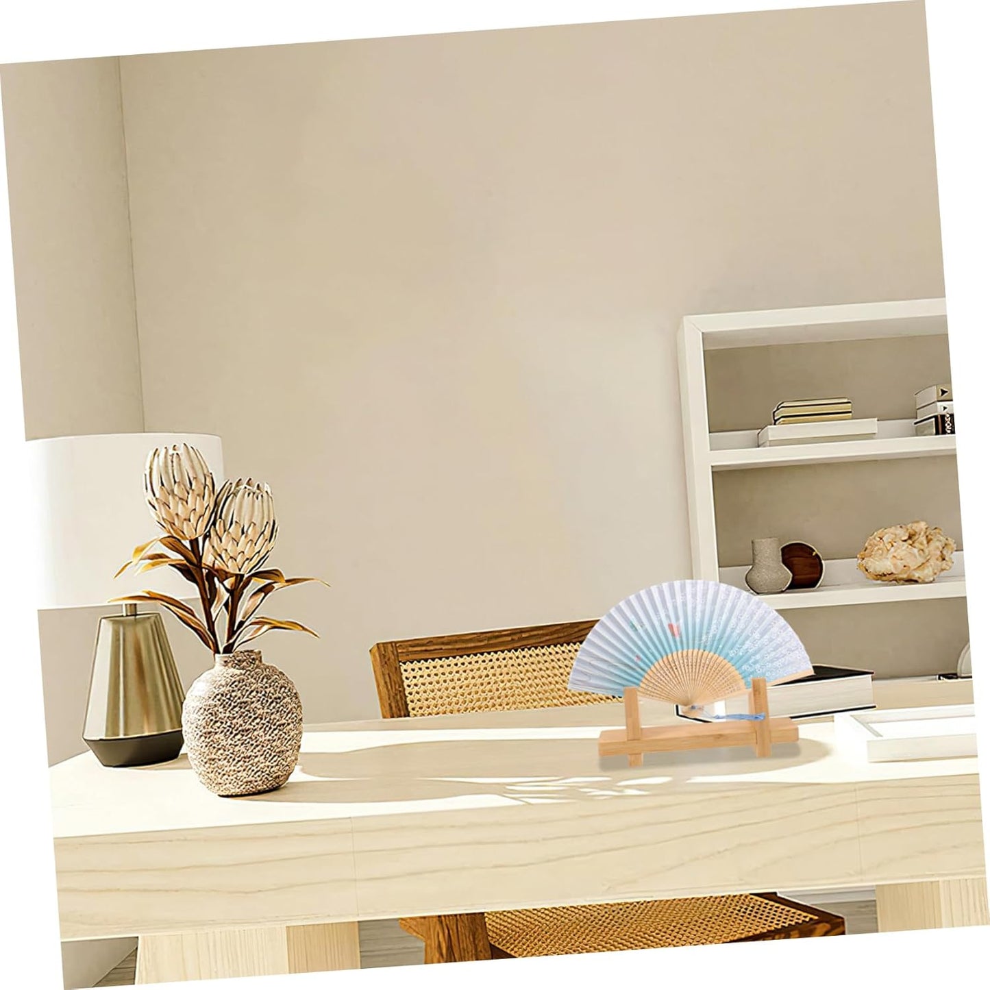 PRETYZOOM 3pcs Classical Painting Display Base Fan Display Shelf Display Shelves Home Decor