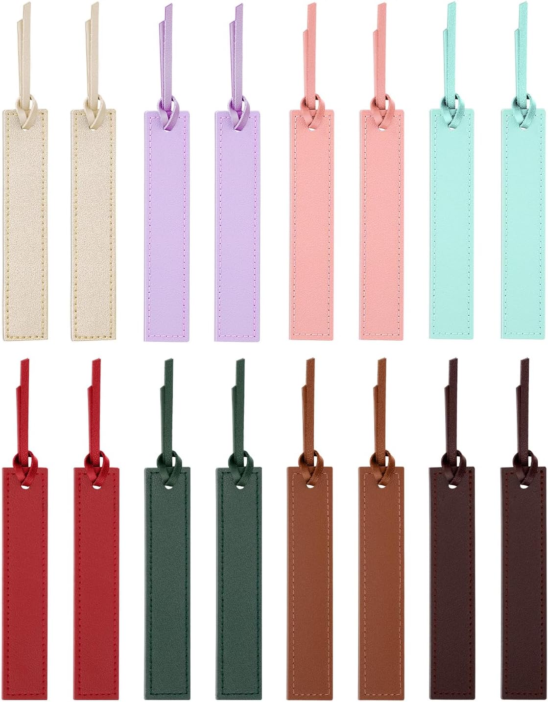 16 Pcs Leather Bookmark, Bookmarks with Leather Rope, Page Markers Reading Present for Women Men, Book Accessories for Reading Lovers, for School Office Home Supplies