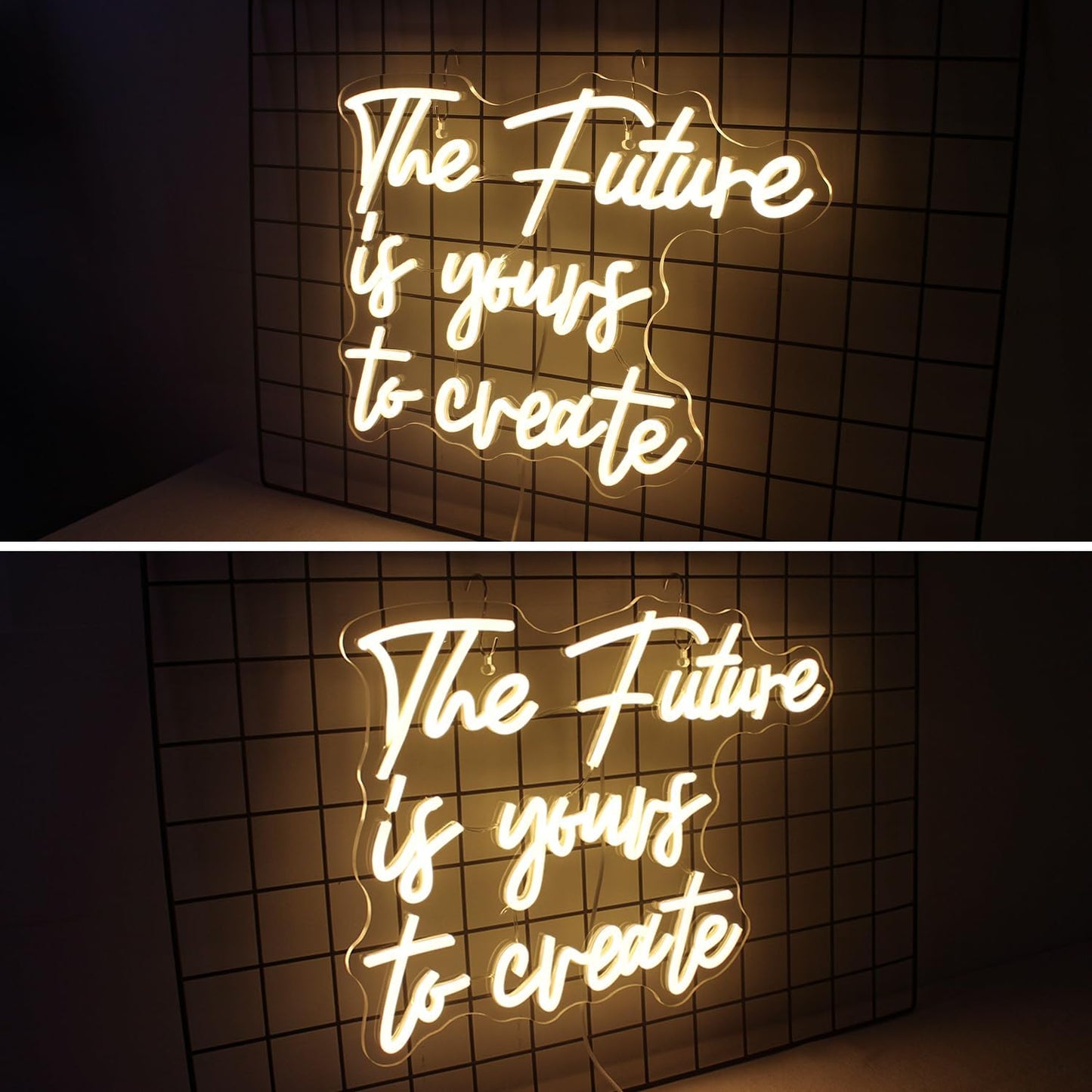 Horseneon The Future is Yours to Create Neon Led Sign, Letters Neon Signs for Wall Decor, Warm White Classroom Neon Light Sign with USB Powered for Classroom Bedroom, Windows, Living Room, Office, Children's Room