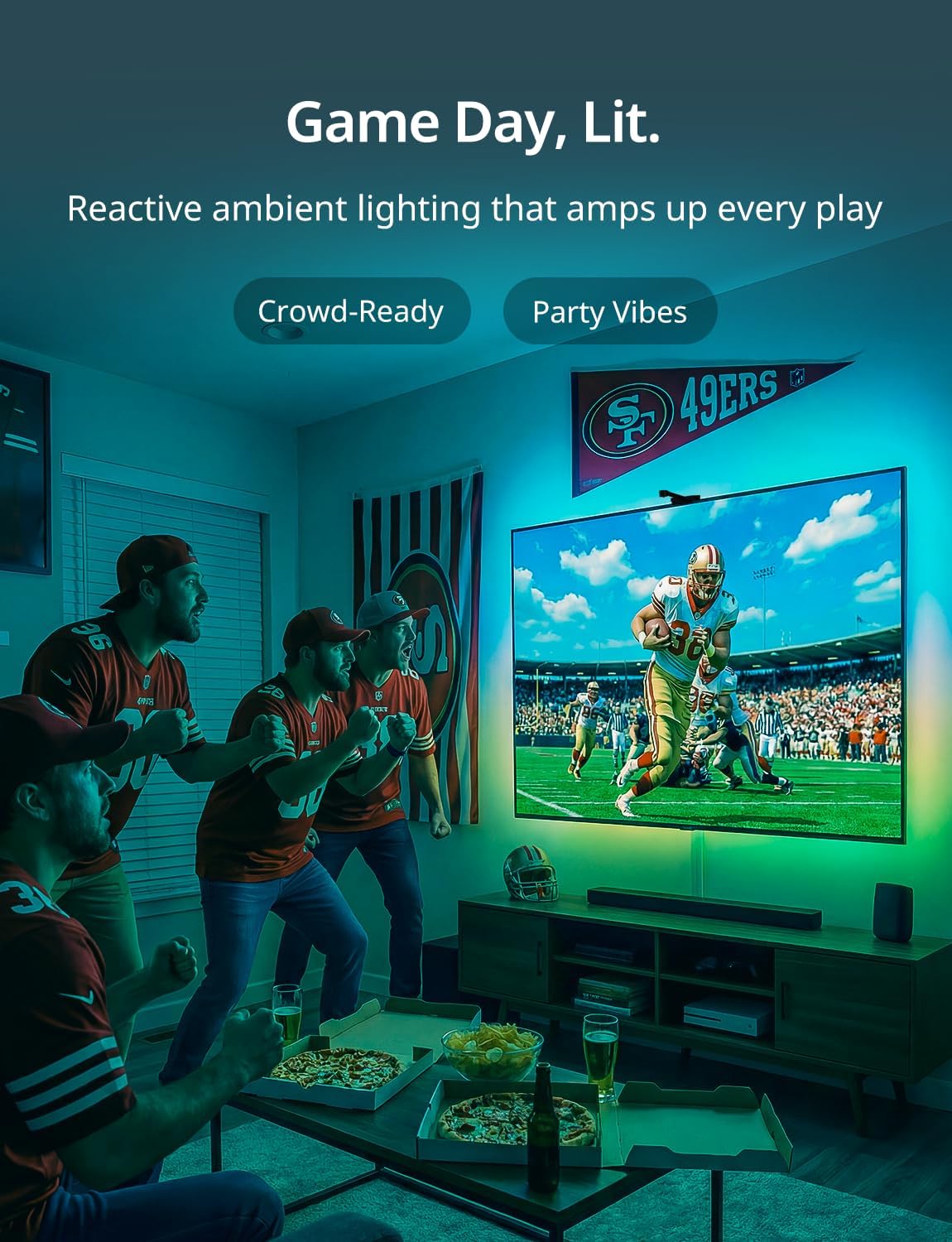 Ailofy TV Backlight with Camera, 12.5ft LED Strip Lights Behind the Monitor, Sync to 55-65 inch TVs Screen, Movie Game Mode, Color Changing TV Lights, Work with Alexa&Google Assistant, App Control