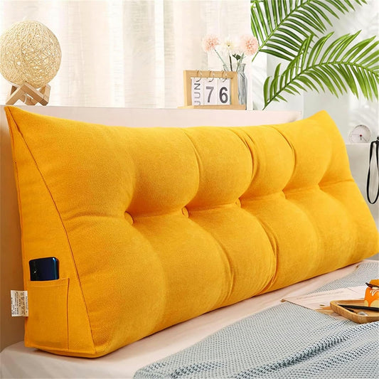 Triangular Reading Bed Rest Pillow Large Bolster Cushion Headboard Backrest Wedge Pillow Adult Shoulder Lumbar Support for Dorm Room Daybed Full Size