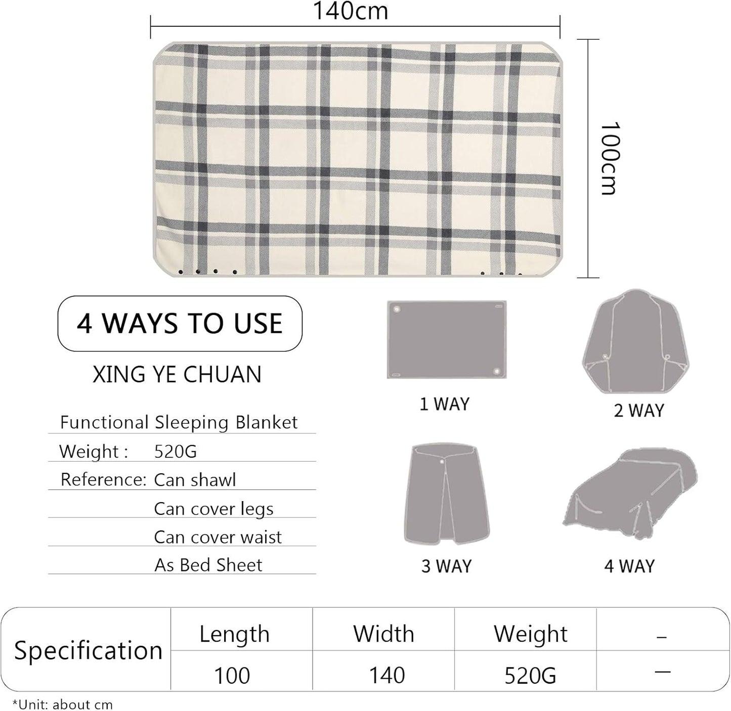 XING YE CHUAN Fleece Wearable Blanket, Comfy Poncho Throw with Buttons, Plush Sleeveless Blankets, for Women Cape Wrap Cover…