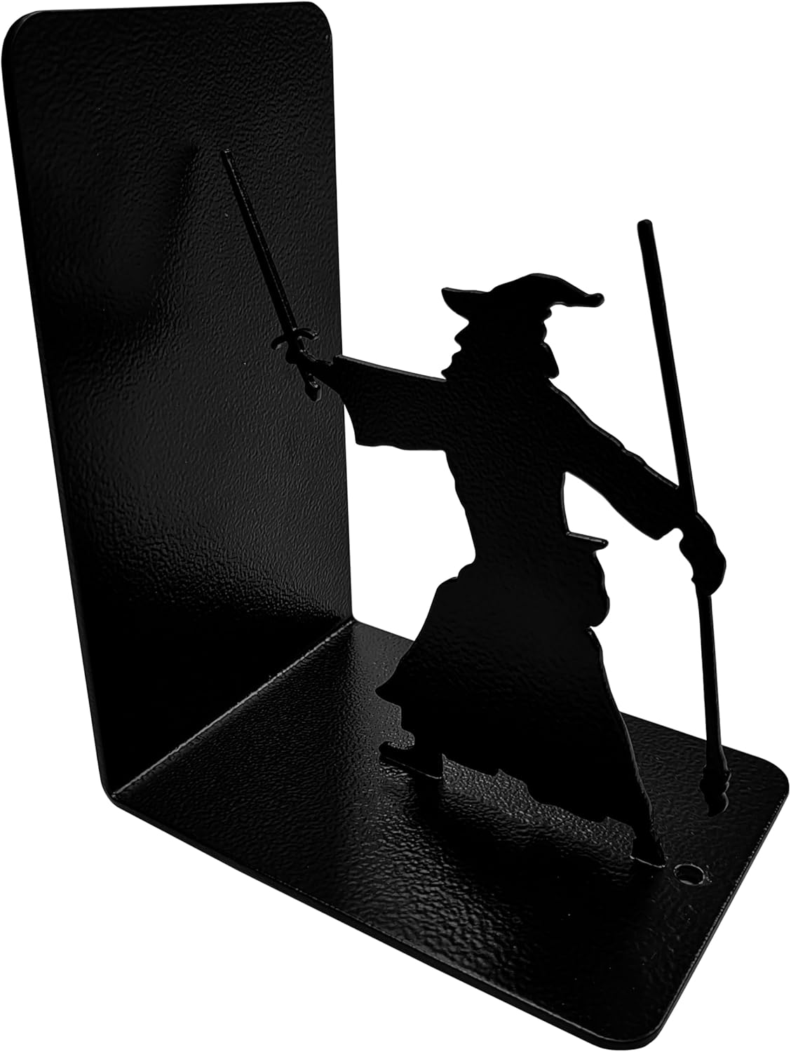 Decorative Bookends - Metal Book Ends - Black Finish - Wizard bookends Magical Bookends - 7" Tall bookends Heavy Bookends for Shelves