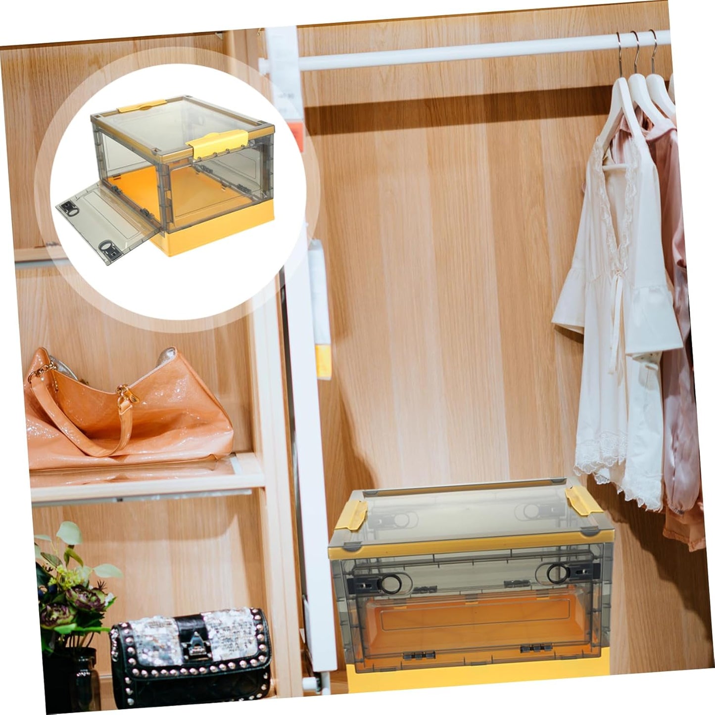 Box Yellow Pp Cubes Bento Storage Bins Organiser
