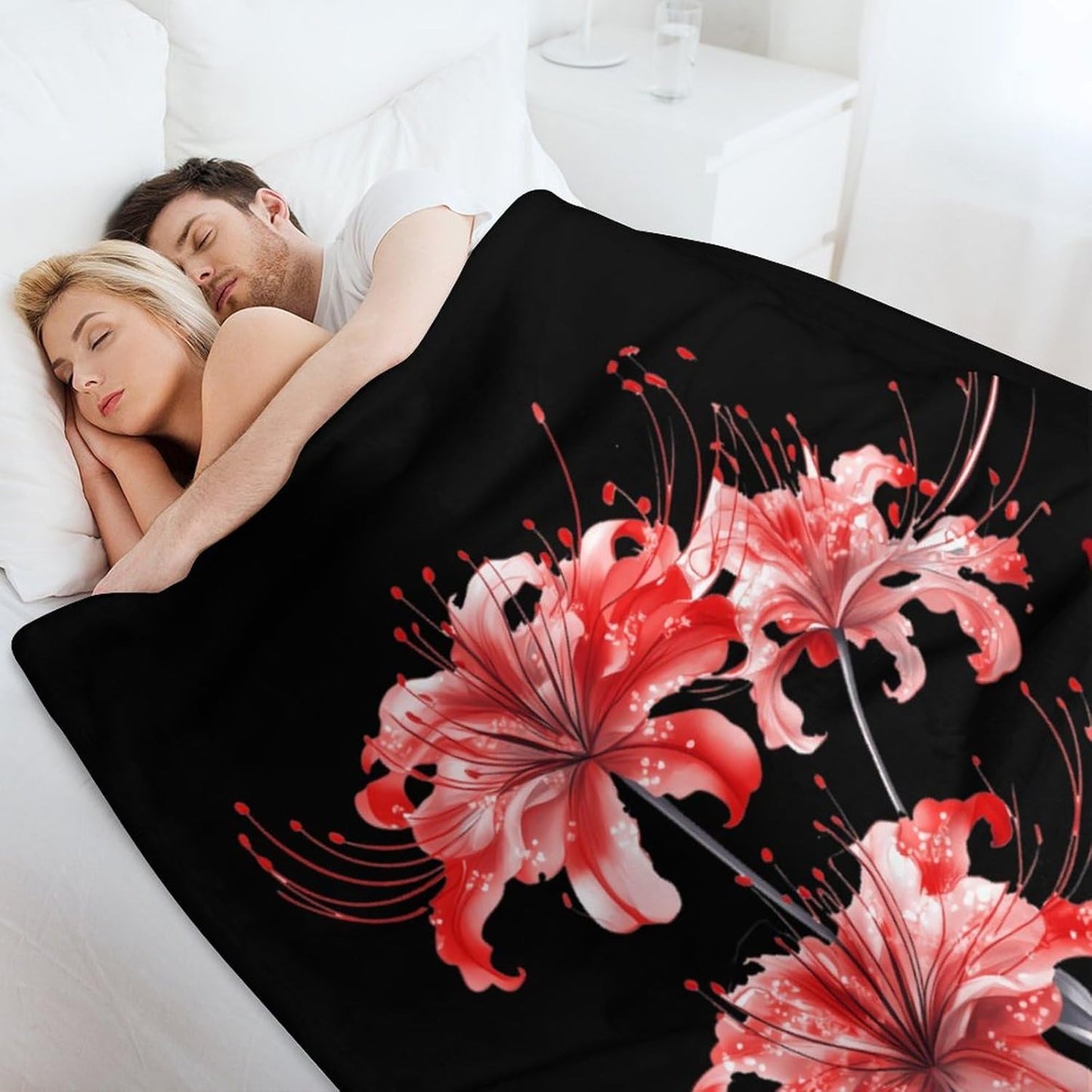 Higanbana Red Spider Lily Flannel Blanket Cozy Fuzzy Plush Throw Blankets for Couch Bed 30"*40"（76 * 100cm）
