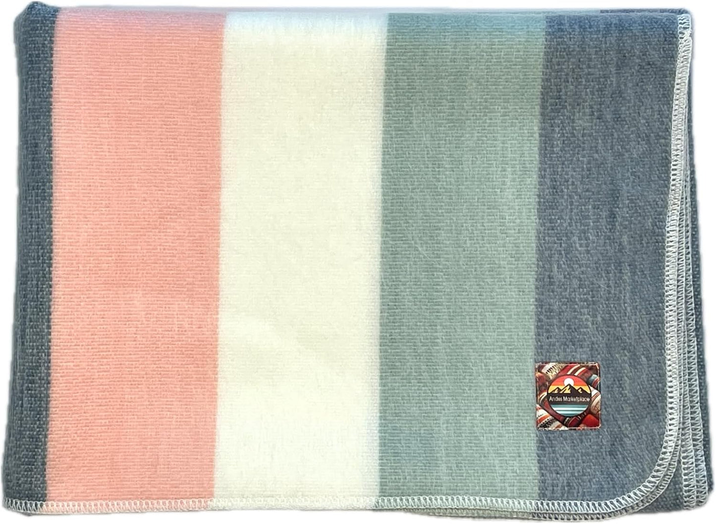 Alpaca Wool Blanket Throw | Warm, Beautiful, Handmade | 64 x 47 inches | Ultra-Soft, Hypoallergenic | Non Itchy | Indoors, Outdoors, Travel | (Weekend Striped)
