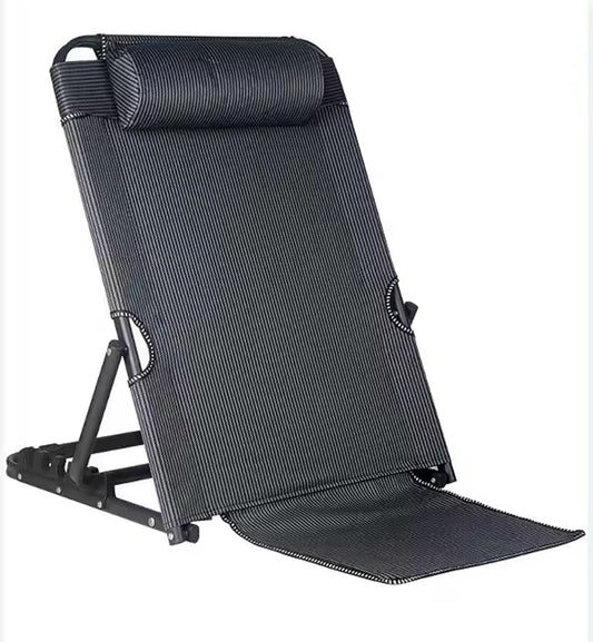 Adjustable Bed Backrest Bed Chair,Lifting Bed Backrest Support 8 Gears W/Headrest Pillows,Foldable Bed Chair Wedge for Camping (Without armrests)