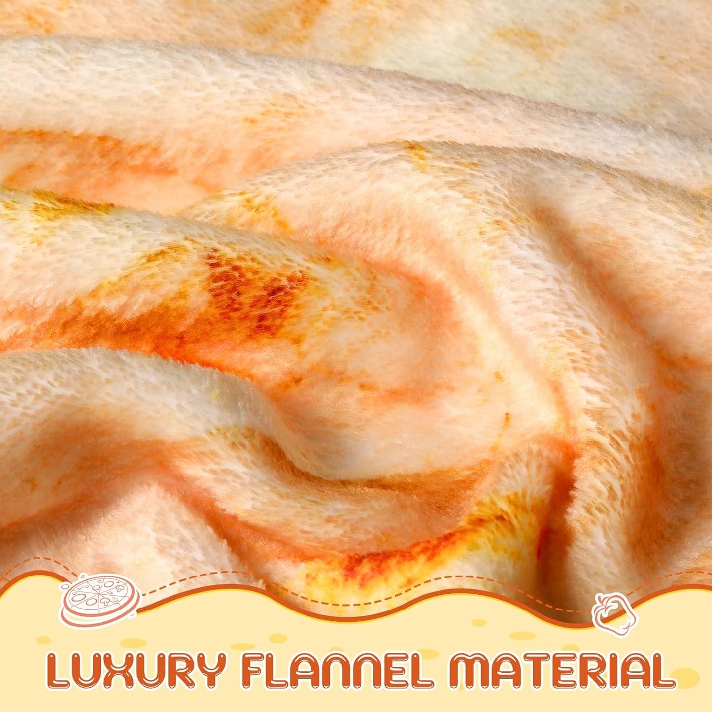 2 Pcs Burritos Pizza Blankets White Elephant Funny Gifts 1 Tortilla Blanket 1 Pizza Throw Blanket 230 GSM Realistic Novelty Flannel Round Sausage Blankets for Adult(71 Inches)