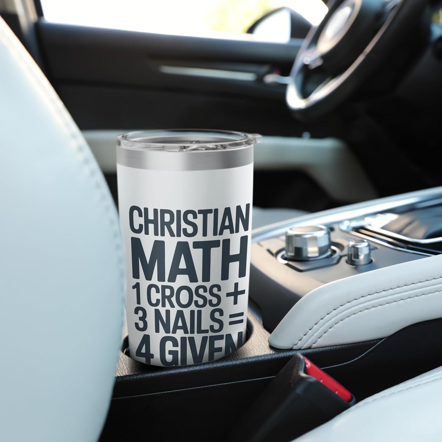 Christian Math One Cross Three Nails Four Given Stainless Steel Insulated Tumbler