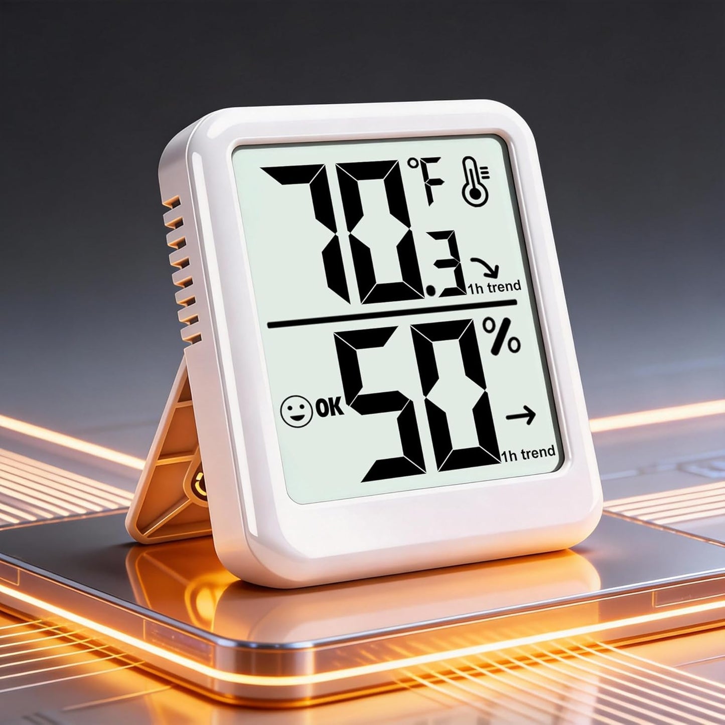 Room Thermometer Indoor Hygrometer Humidity Meter Gauge Digital Temperature and Humidity Sensor Monitor for Home Office House Pets Plants - AAA Battery Included