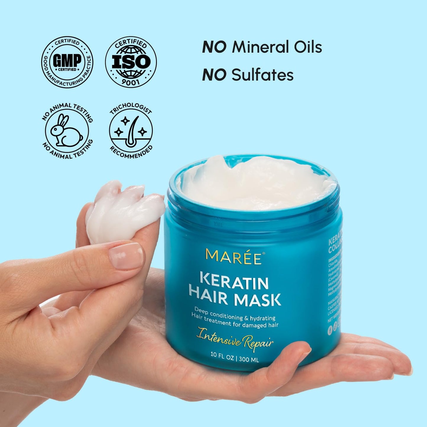 MAREE Deep Conditioning Hair Mask for Damaged Hair Treatment – Keratin Hair Care for Hydrating Growth Repair Moisturizing – Dry Curly Color Refreshing – Tratamiento Mascarilla Para el Cabello Seco