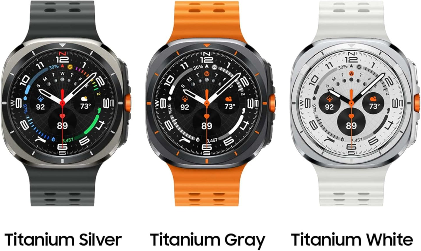 SAMSUNG Galaxy Watch Ultra 47mm LTE AI Smartwatch + Free Band, Energy Score, Heart Rate Tracking, Sleep Monitor, Fitness Tracker, GPS, 2024, Titanium Silver [US Version, 1Yr Manufacturer Warranty]