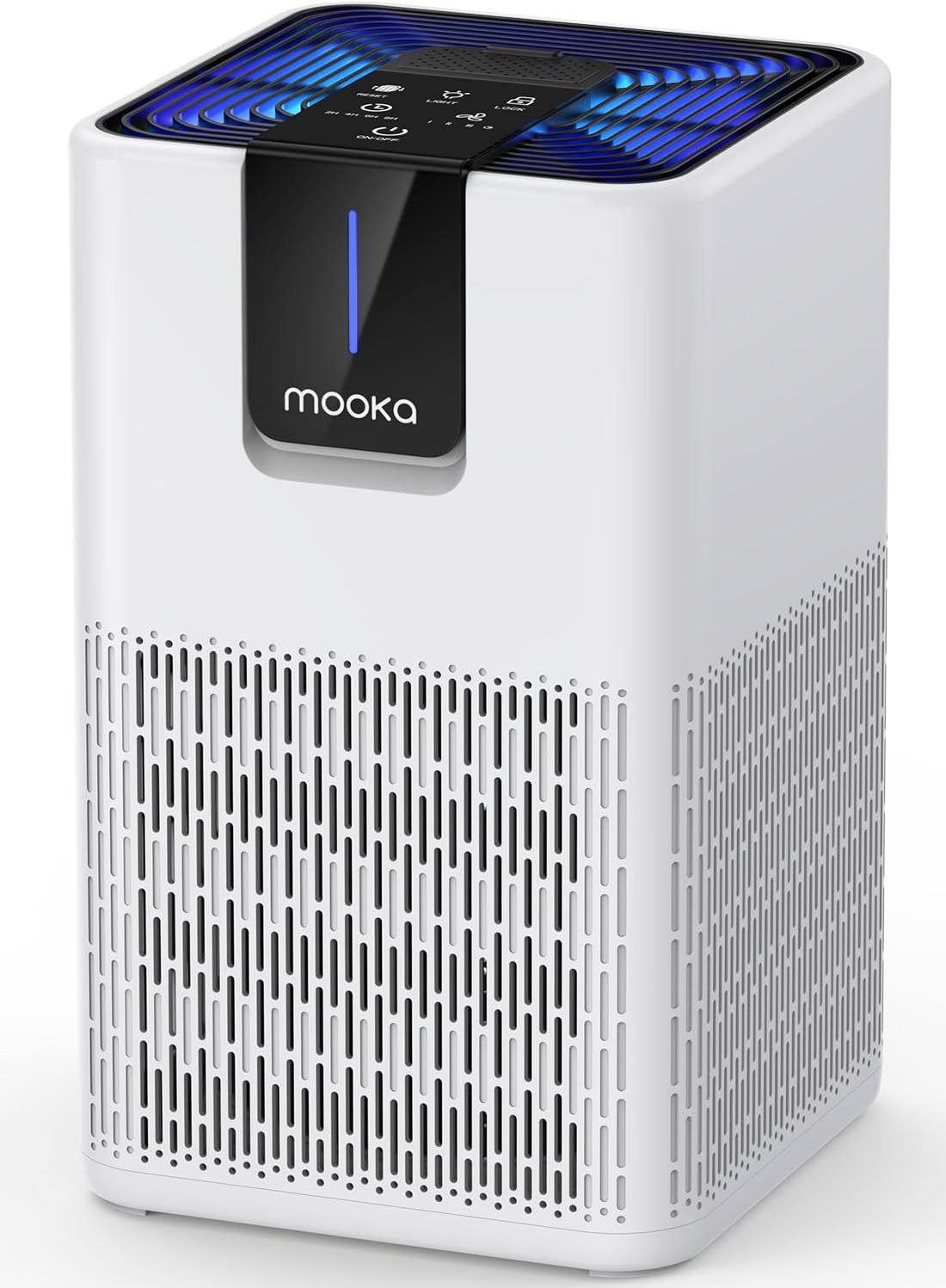 Air Purifiers for Home Large Room 1250 Ft²,MOOKA H13 HEPA Air Purifier for Pets Dust Odor Smoke,Aromatherapy Function,Air Cleaner with 15dB Quiet Sleep Mode for Bedroom Office Living Room,M05,White