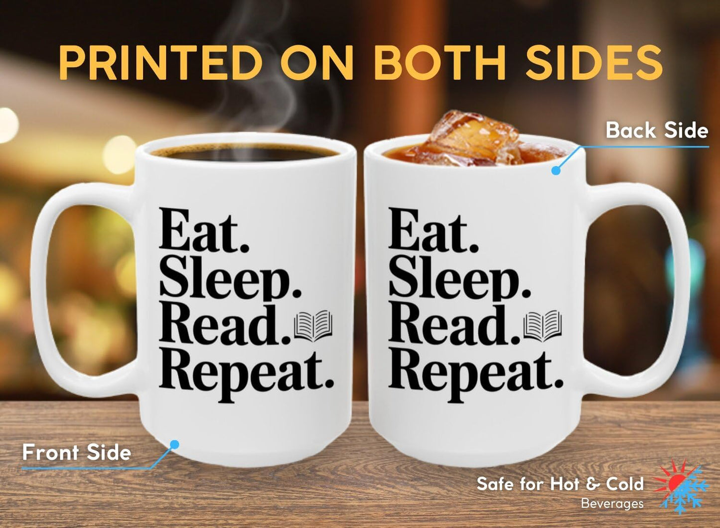 Book Lover Coffee Mug 15oz White - Read - Gift for Bookworm Reader Reading Lover Bookish Women
