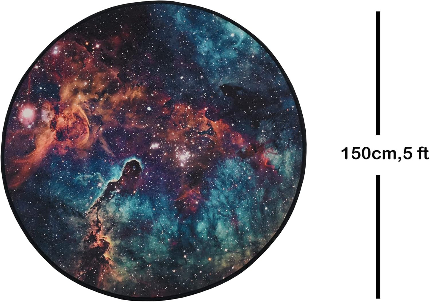 Fancytan Galaxy Rug, Universe Space Nebula Star Starry Night Moon Cloud Round Rugs Large for Living Room, Space Themed Bedroom Decor, Universe 4'11" (Round)