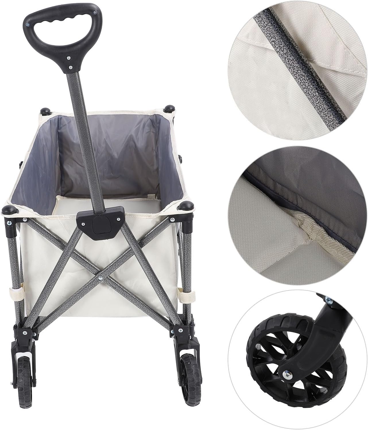 Foldable Garden Cart, Grocery Cart on Wheels, 100L Portable Large Capacity Folding Wagon Cart Utility Grocery Wagon for Camping Fishing Sports Shopping