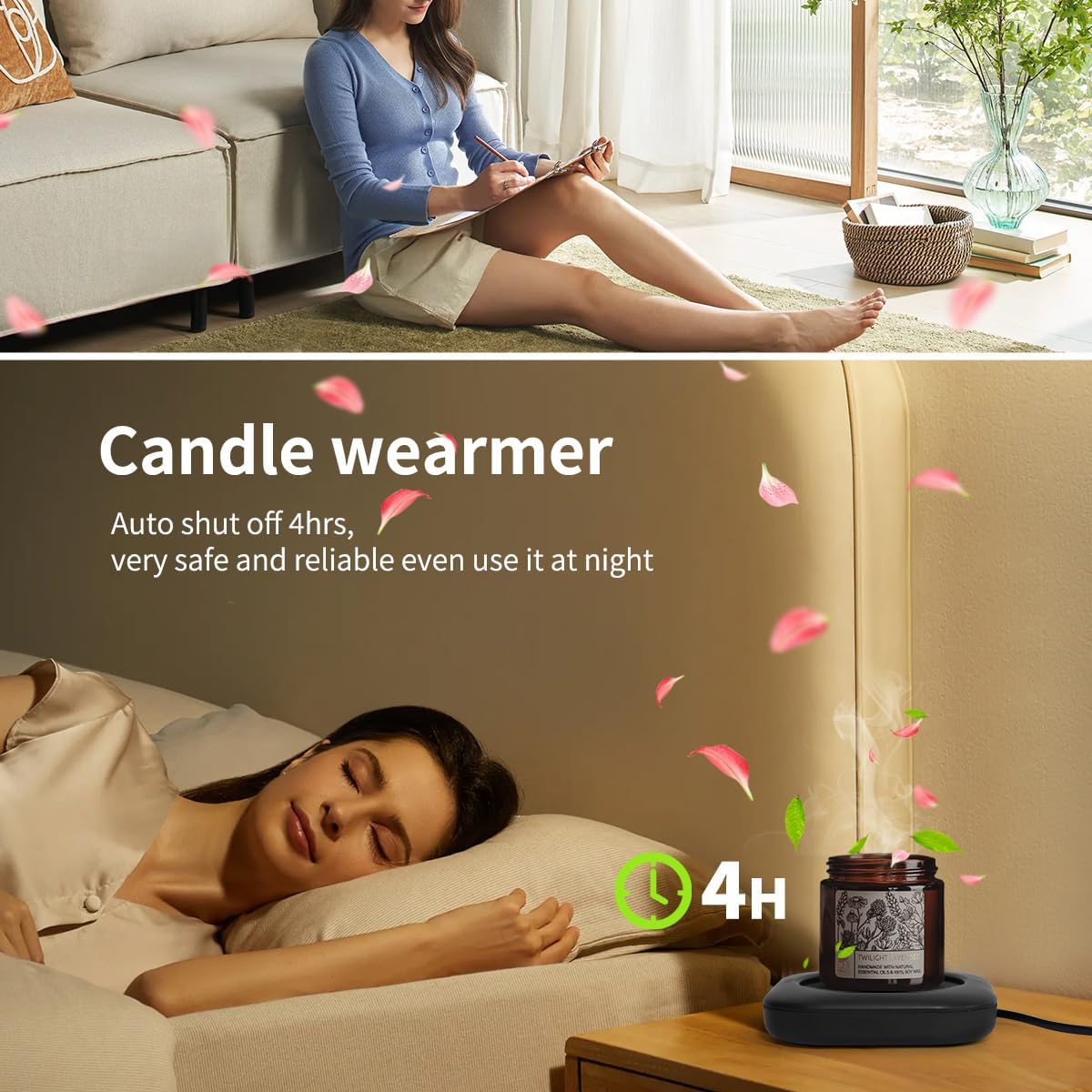 Electric Coffee Cup Warmer for Office Desk, 24W Mug Warmer Plate with Auto Switch Off, 3 Heat Settings Tea Warmer, Beverage Warmer Coffee Accessories Valentines Day Gifts