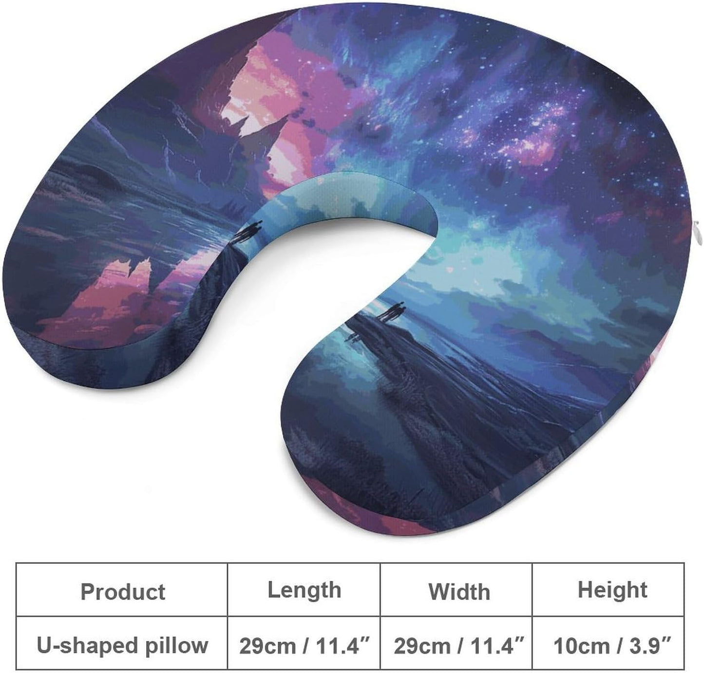 Northern Lights Neck Pillow Memory Foam U Shaped Pillows Portable Pillows for Shoulder Travel Head Support Pillow with Concealed Zipper for Airplane Car Home Office
