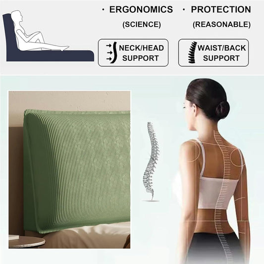 AMNOOL Wall Mounted Headboard Bed Pillowboard Large Backrest Lumbar Support Cushion Wedge Removable Headboard Cover Bedside Pillow for Sofa Bed Bunk Bed