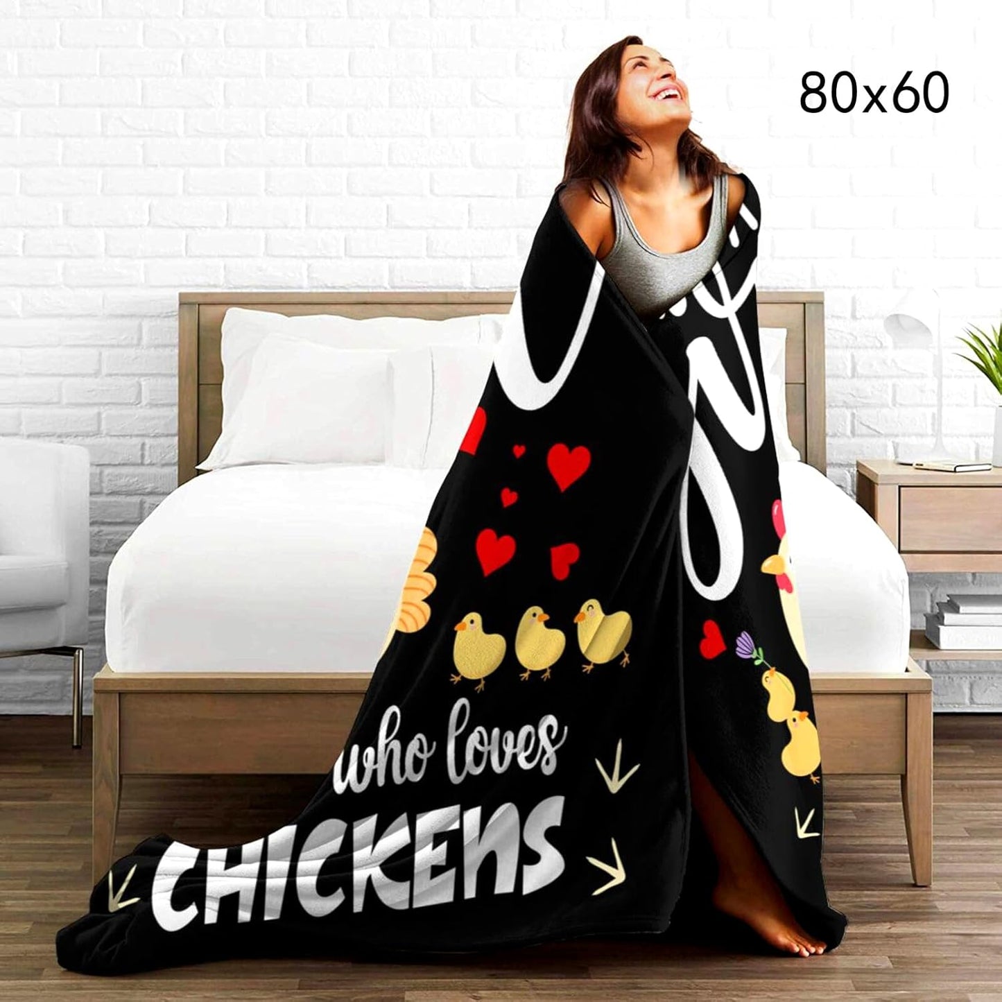 Chicken Blanket Flannel Soft Cute Rooster Throw Blanket Animal Chickens Gifts Decor for Girls 50"x40"