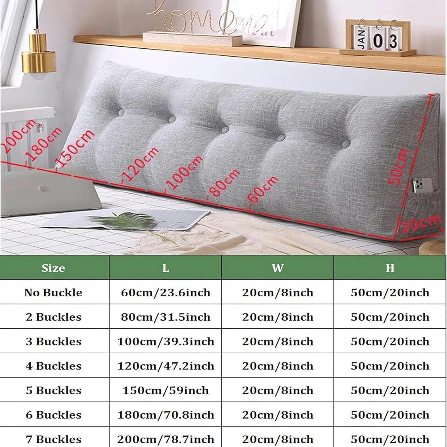Triangular Headboard Pillow – Bed Reading Cushion & Backrest Support, Lumbar Pillow for Daybed, Sofa & Chair – Ultimate Comfort & Relaxation Essential