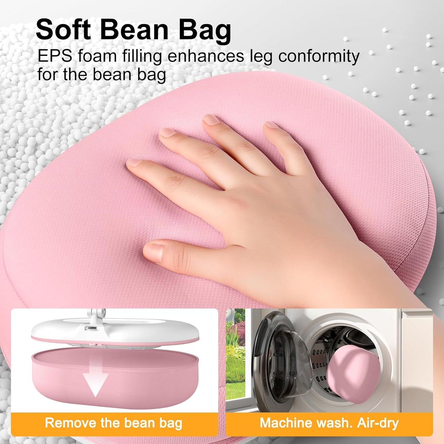Beanbag Tablet Stand Raises Screen Height, Hands Free Reading Holder, Featuring Snack Bowl and Detachable Base for Cozy Reading in Bed or Couch, Compatible for Kindle, iPad, eBook,Pink