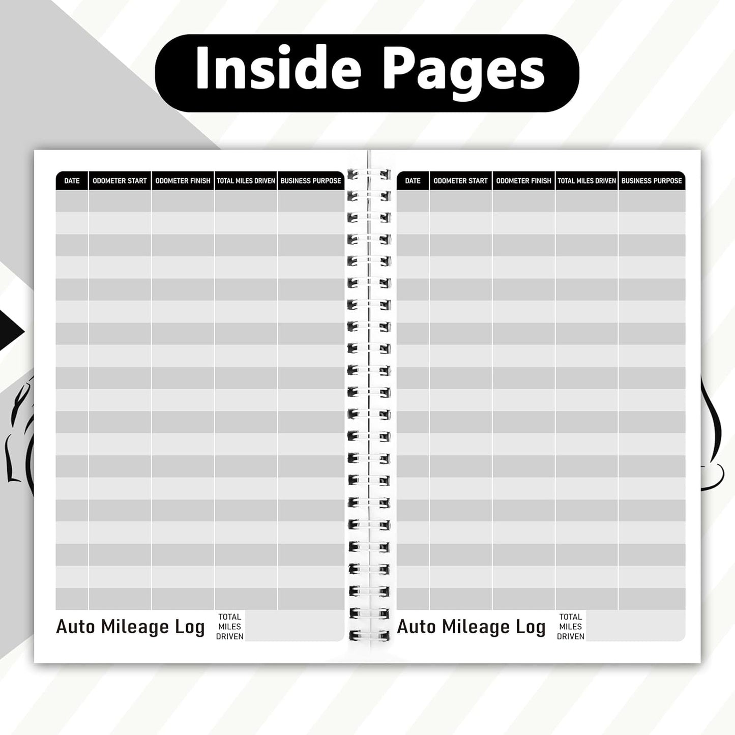 2 Pcs Auto Mileage Log Book Expense Record Notebook for Car for Small Business Driving Bookkeeping 7.87 X 5inch