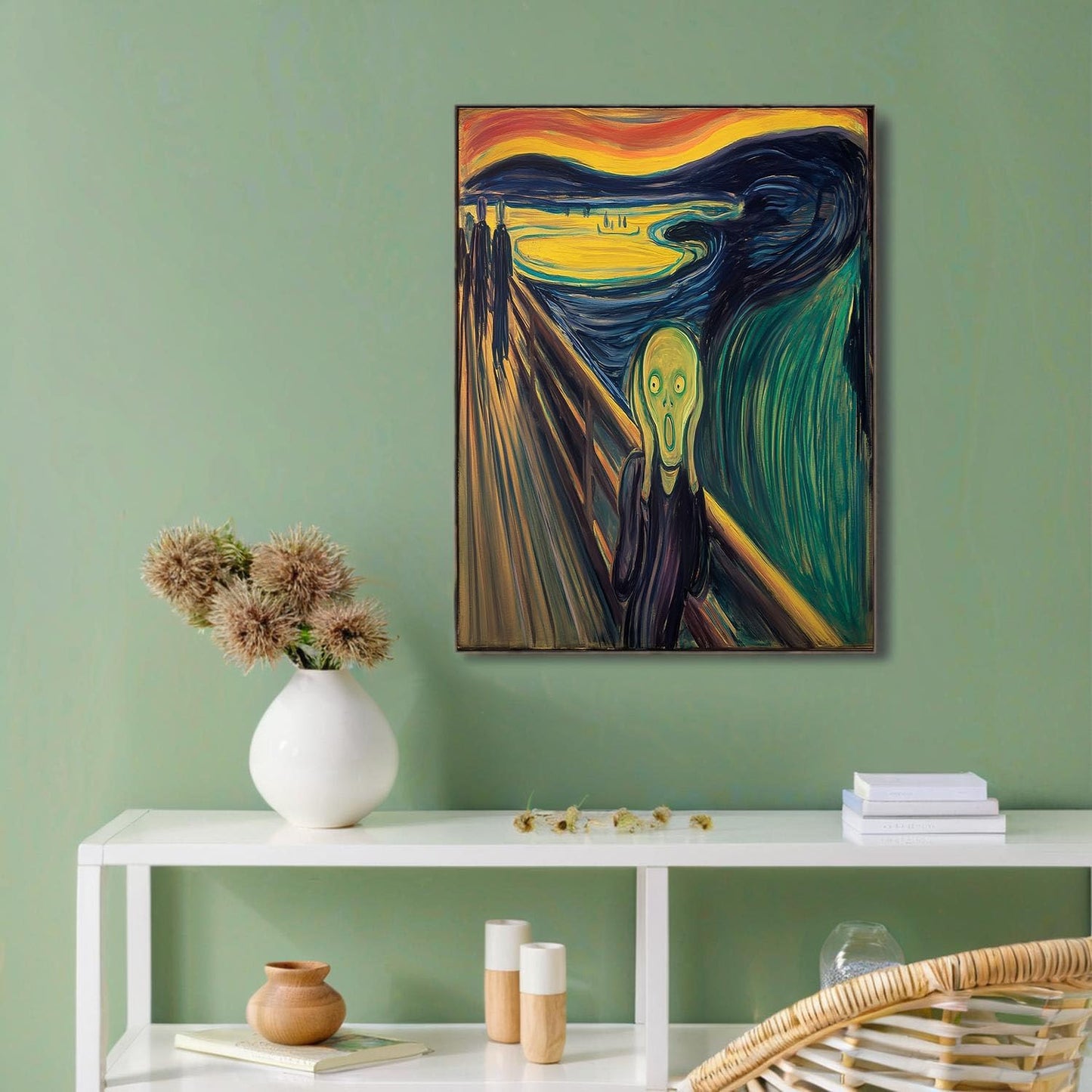 GDJSMIN Abstract Design Wall Art, Character Face With Fear Expression Poster for Reading Room Living Room Decor 24 x 36 inch Unframed