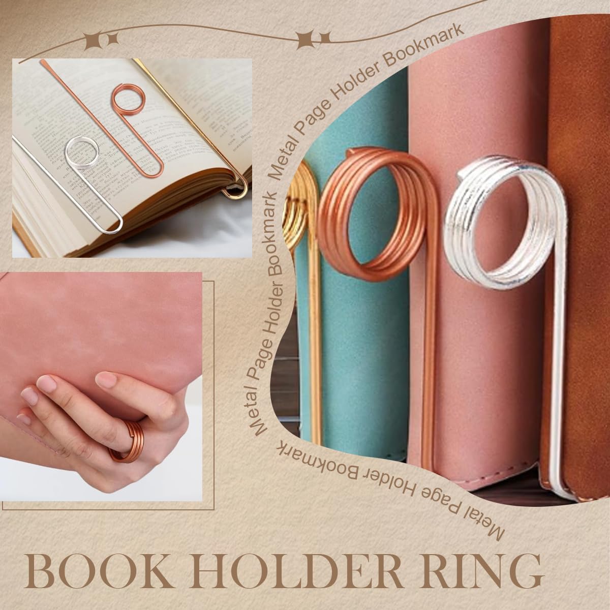 3pcs Book Holder Ring Metal Thumb Page Holder Lightweight Book Opener for Comfortable Reading Gifts for Book Lovers