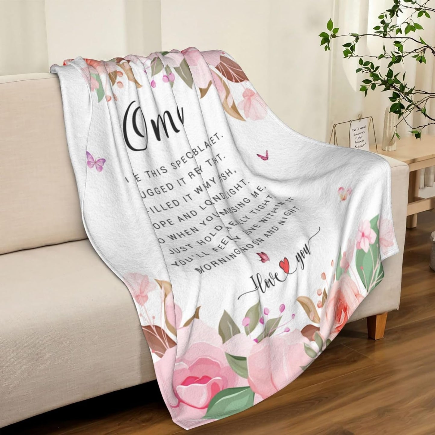 Oma Gifts for Grandma, Oma Gifts from Granddaughter Grandson, Birthday Gift for Oma from Grandchildren, Present for Oma from Grandkids Throw Blanket 60 x 50 Inch