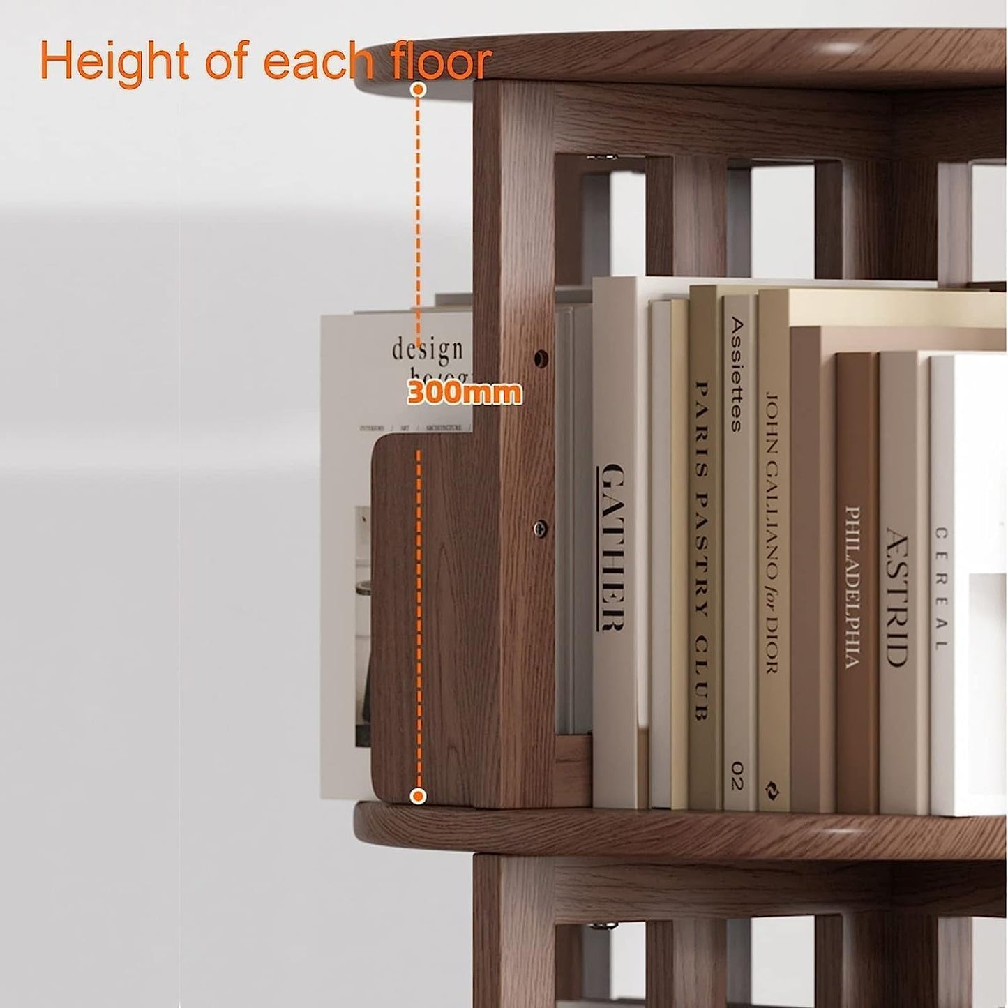 360° Rotating Bookshelf - 5-Tier Floor-to-Ceiling Bookcase, Space-Saving Home Organizer, Reliable & Stable Storage for Books & Decor, Ideal for Living Room & Office