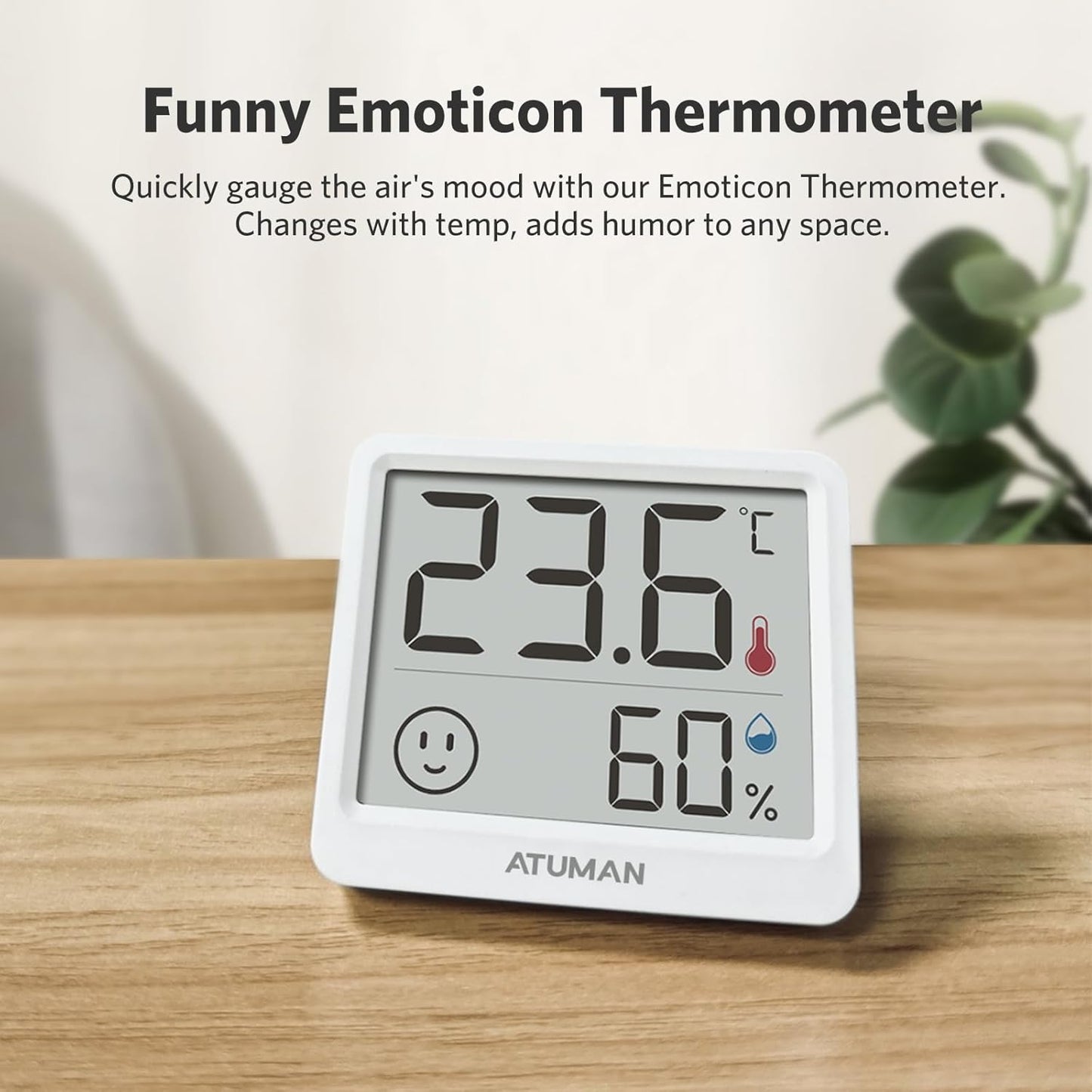 ATuMan Mini Digital Hygrometer Indoor Thermometer with Temperature and Humidity Monitor for Bedroom, Reptile Tank, Guitar Case, Greenhouse and Cellar Closet, Fahrenheit or Degree Celsius