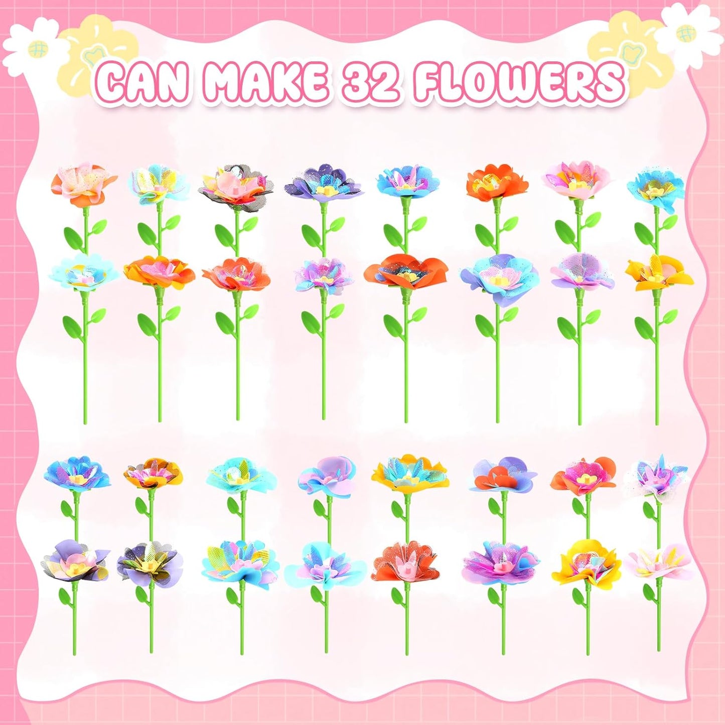 beefunni Flower Bouquet Craft Kit, Easter Basket Stuffers Gifts for Kids, DIY Craft Toys for Kids Ages 4-8, Educational Flower Make Toy for Toddler, Birthday Gift for 4 5 6 7 8+ Year Old Girls and Boy